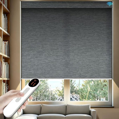 Motorized Light Filtering Roller Shades – Smart Electric Blinds for Living Room, Alexa Google Home Siri, Matter Compatible, Custom Window Shades, Cordless Rechargeable