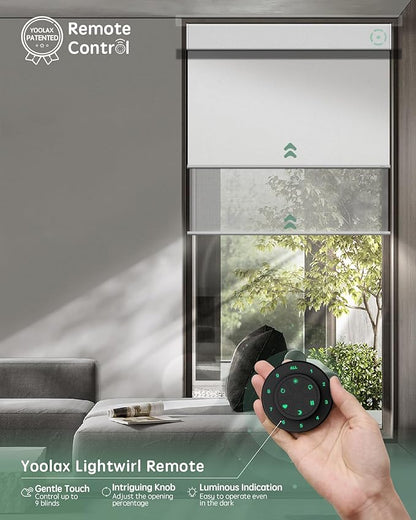 Yoolax Smart Dual Roller Shades, Motorized Blinds with Remote Smart Blinds Compatible with Alexa, Blackout & Sheer Automatic Dual Shades for Windows (Pure White & V-Haze White)