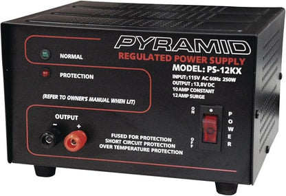 Pyramid Bench Power Supply | AC-to-DC Power Converter | 10 Amp Power Supply (PS12KX)