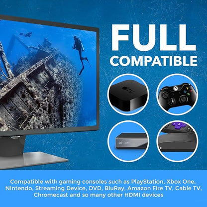 OREI 4K Multi HDMI Viewer Quad 4 in 1 Out, Switcher 4 Ports Seamless IR Remote Support 4K @ 60Hz 1080P for PS4/PC/DVD/Security Camera, HDMI Switch Optical Audio L/R Output - UHD-401MV