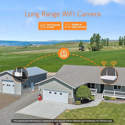 XMARTO 0-Light Night Color Solar Security Camera System, 2K HD Wireless PTZ, AI Tracking, WiFi6 Long Range, 10CH Expandable 4K NVR with 1TB HDD, HDMI Monitor/TV View, Mobile Access, 0 Monthly Fee