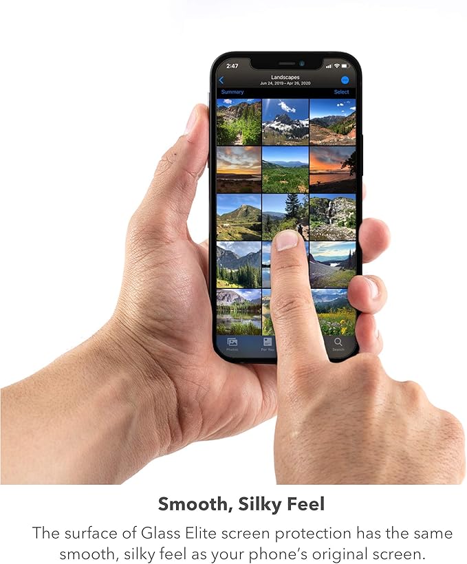 ZAGG Glass Elite Privacy Screen Protector for iPhone 12 Pro Max, Two-Way Privacy Filter, 4X Stronger, Anti-Fingerprint Technology, InvisibleShield, Easy to Install