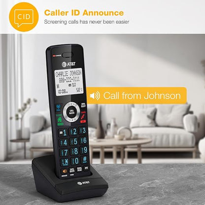 AT&T DLP70090 Expansion Cordless Handset ONLY – Compatible ONLY with DLP73290, DLP73390, DLP73490, DLP73590 Base Systems – Long Range DECT 6.0, Bluetooth Connect to Cell, Intercom, Speakerphone