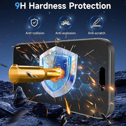 YWXTW 2 Pack Matte Privacy Screen Protector for iPhone 16 Pro, 28° Anti-Spy iPhone 16 Pro Privacy Screen Protector Anti-Glare & Anti-Fingerprint Case Friendly Tempered Glass Film, Bubble Free