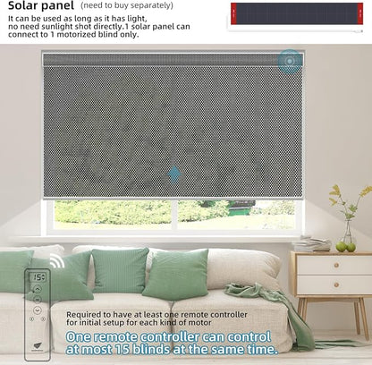 SmartWings Motorized Roller Shades 5% Openness Work with Homekit, Alexa SmartThings Google, Zigbee Motor Smart Blinds for Windows, Cordless Remote Control Window Shades, Customized, Charcoal Grey