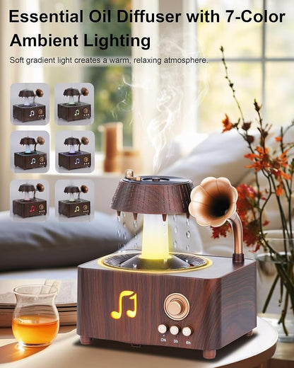Essential Oil Diffuser, 250ml Rain Humidifier for Bedrooms