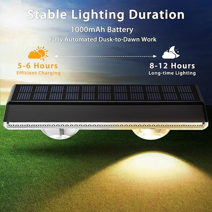 Solar Fence Lights Outdoor, 8 Pack Fence Lights Solar Powered, 3 Color Modes Warm/Natural/Cool White (3000K/4000K/6000K), IP67 Waterproof Dusk to Dawn Solar Lights for Fence, Backyard, Patio, Deck