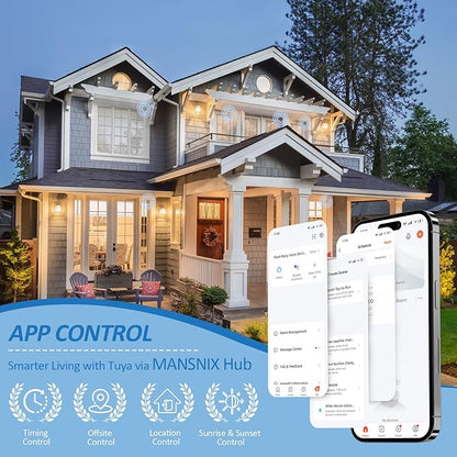 Smart Bridge, Hub for Motorized Blinds Compatible with Alexa Google Home & Tuya App, Voice Control, Timer Scheduling, WiFi Gateway for Smart Shades Automation