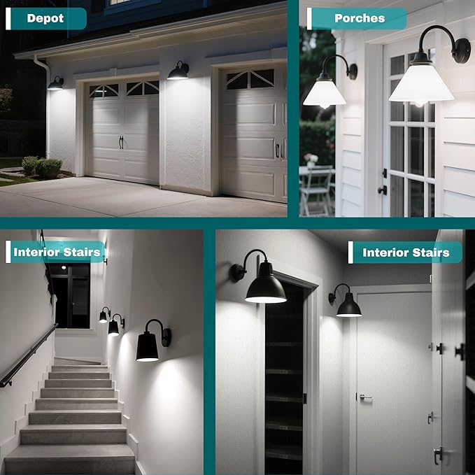 8-Pack Motion Sensor Light Bulbs, 12W(100W Equivalent), Movement Security LED Bulb(Energy Efficient) Indoor/Outdoor, Motion Activated Dusk to Dawn Bulb for Porch, Garage, Basement, Hallway, Stairs