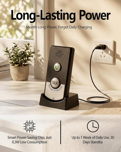 Intercoms Wireless for Home, Long Range Wireless Intercom System for Room to Room Communication, 2 Way Voice Intercom for Elderly, Seniors, and Kids