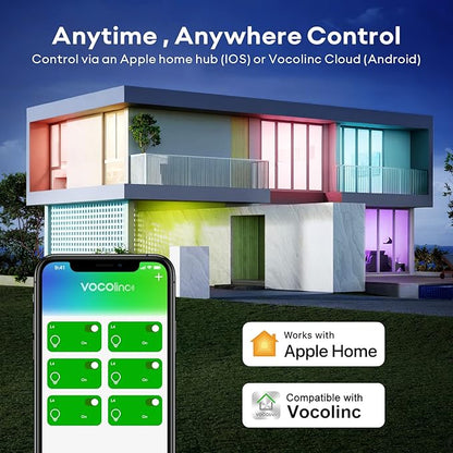 VOCOlinc Smart Light Bulb Works with Apple Homekit, Alexa, Google Home, Dimmable WiFi Smart Bulbs, 850 Lumens, E26 LED Smart Bulb 60 Watt Equivalent, A21, 2200K-7000K RGBW, 9.5W, 1 Pack