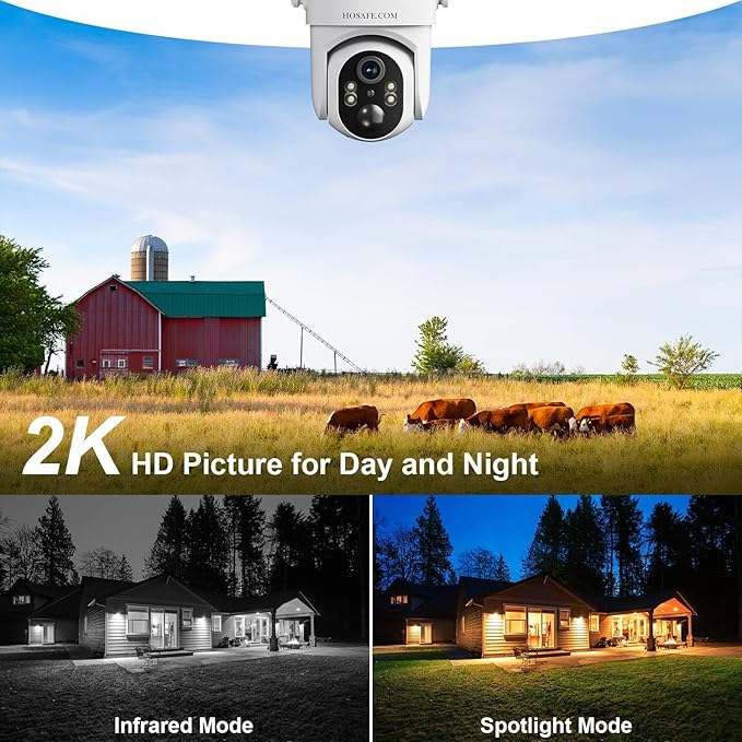 No WIFI Security Camera No Internet Needed, 4G LTE Cellular Security Camera Outdoor Wireless, Cell Camera with SIM Card, PIR Sensor, 2K Color Night Vision, SD/Cloud, 2-Way Talk, IP66 Waterproof