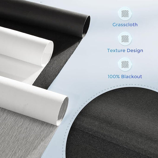 Motorized Blinds with Remote, 100% Blackout Electric Blind for Windows,Smart Automatic Blinds Cordless Roller Shades, Black 23" W x 72" H