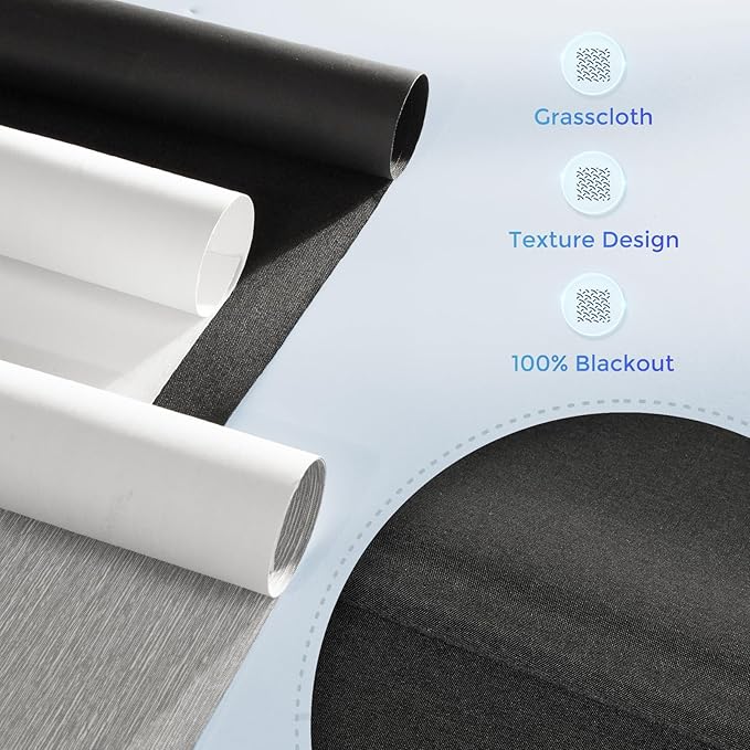 Motorized Blinds with Remote, 100% Blackout Electric Blind for Windows,Smart Automatic Blinds Cordless Roller Shades, Black 24" W x 72" H