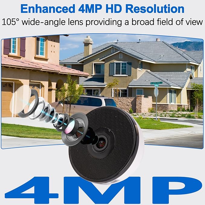 4MP Window Camera for Home Security, WiFi Home Surveillance Camera with Color Night Vision, Motion Detection, 2-Way Audio, AI Human Detection, Easy Mount Indoor Window Cam for Home Monitoring