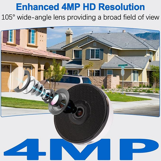 4MP Window Camera for Home Security, WiFi Home Surveillance Camera with Color Night Vision, Motion Detection, 2-Way Audio, AI Human Detection, Easy Mount Indoor Window Cam for Home Monitoring