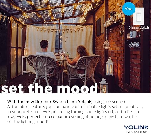 YoLink Smart Dimmer Switch, Alexa, Google, IFTTT Integration, Neutral Wire & YoLink Hub is Included