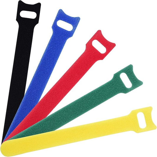 Cable Ties Reusable - 6 Inches Multi-Colour Adjustable Cord Straps Cord Ties for Cable Management Organizer, Multi-Purpose Reusable Hook and Loop for Home, Office and Garage (50)