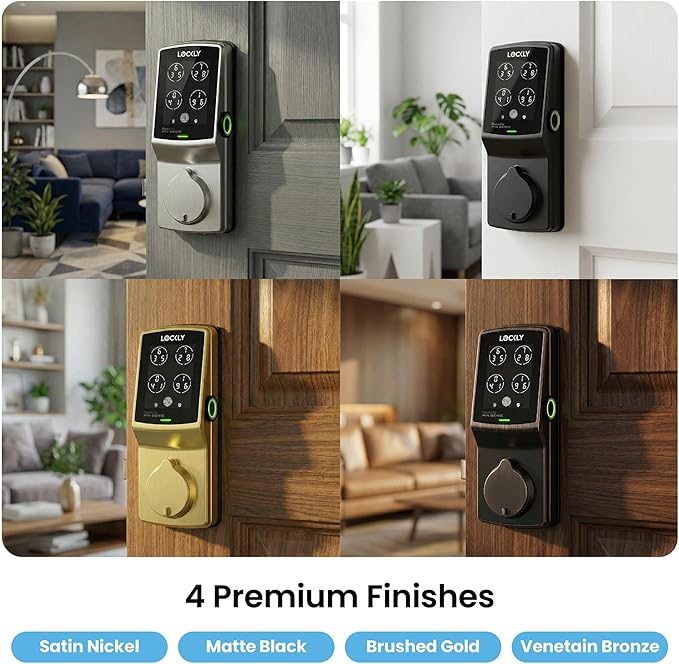 Lockly Secure Plus, Keyless Entry Door Lock, Smart Locks for Front Door, Smart Lock Deadbolt, PIN Genie® Keypad, 3D Biometric Fingerprint Sensor, Auto Lock Smart Door Lock