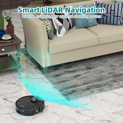 Robot Vacuum Cleaner with Mop Self Emptying;「70 Days* Hands-Free 」2.5L Self Emptying Station,Lidar Navigation WiFi/App/Alexa,Carpet Boost,4in1Robotic for Pet Hair Hard,Floor,Carpet