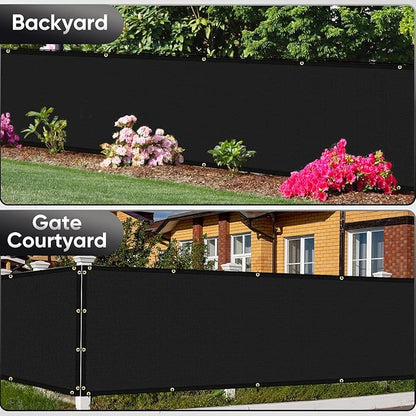 5'X34' Customized Fence Privacy Screen with 90% Blockage Cover Cloth for Pool Yard Patio Black