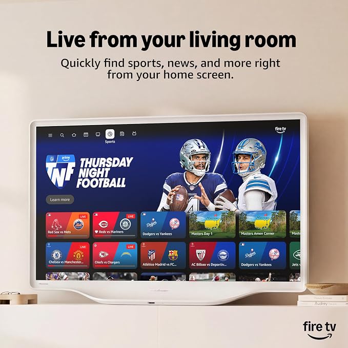 Hisense 32-Inch S5 DécoTV Series Hi-QLED FHD Smart Fire TV (32S5QF) - Versatile Fit, Hi-QLED Color, Art-Inspired Design, Fluid Central Stand, DTS Virtual: X, Stream Live TV Without Cable