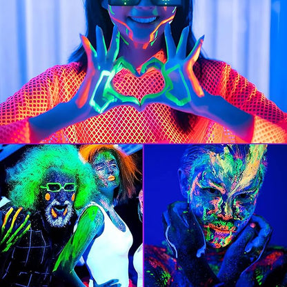 YQNLIFA Black Light Bar, 15W 1FT Magnetic LED Black Lights with 5FT Cord, Portable Blacklights for Glow Party, Fluorescent Poster, Halloween Decorations, Body Paint, Room, Stage Lighting, 4 Pack