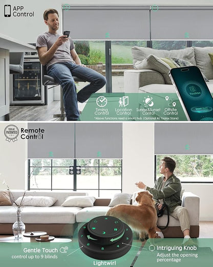 Yoolax Motorized Blinds with Remote, Blackout Smart Roller Shades Work with Alexa, Google, Apple Homekit, Custom Waterproof Automatic Shades with Voice Control for Dining Room (Vinyl Light Gray)