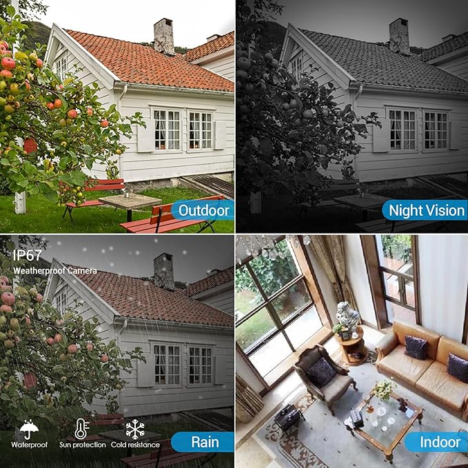 5MP Bullet Security Camera Hybird 4 in 1 TVI CVI AHD CVBS,5MP HD Weatherproof Outdoor Indoor Surveillance Cam,2.8mm Wide Angle,100ft Night Vision,Compatible with Analog TVI CVI AHD DVR