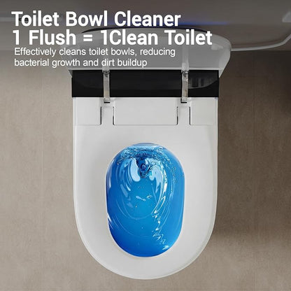 Luxury Smart Toilet with Tank, Elongated Electric Bidet Toilet with Foam Shield, Cleaner Tablets, Dual Auto Flush/Lid&Seat, Foot Sensor, UV-C light, One Piece Toilets with Dryer, LED Display