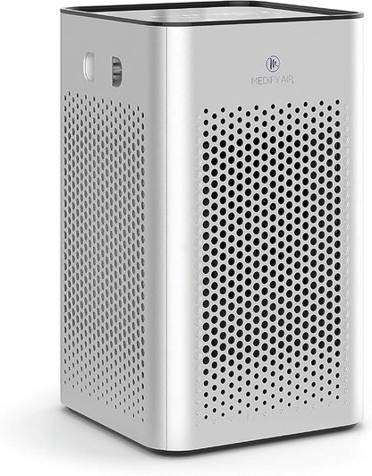 Medify MA-25 Air Purifier with True HEPA H13 Filter | 825 ft² Coverage in 1hr for Allergens, Smoke, Wildfires, Odors, Pollen, Pet Dander | Quiet 99.9% Removal to 0.1 Microns | Silver, 1-Pack
