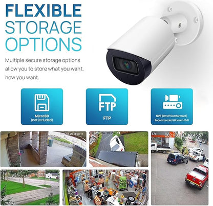 DahuaSecurity 8MP PoE IP Camera, 4K Security Bullet Camera with Smart Motion Detection IR&Color Night Vision, Metal Shell,MicroSD(256GB),H.265+,IP67