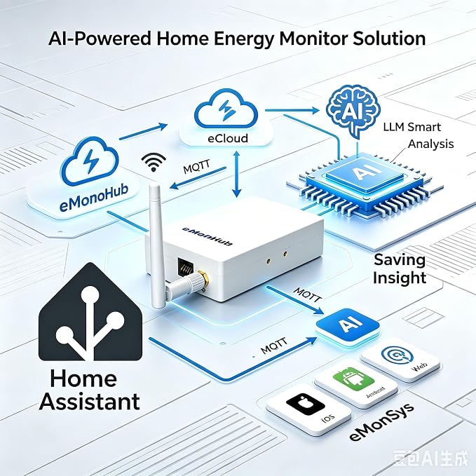 20 Circuit Home Energy Monitor,Real Time Electricity Usage & Power Consumption Meter, POWER & Energy Usage Monitor,PANEL Circuit Monitoring,Home Assistant Support,Electric Use Monitor