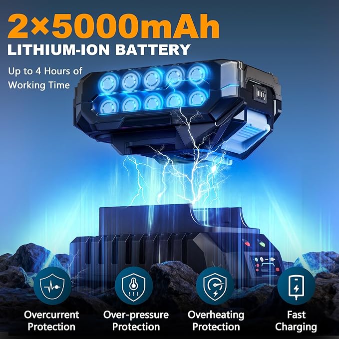Original Ozone Generator Cordless with 2 x 5000mAh Battery&Quick Charger, 300,000mg/h Commercial Odor Remover Digital Ozonator Machine With Remote Control, Auto Timming for Large Space