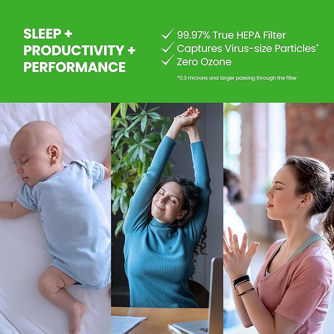 AprilAire AP09550V Smart Air Purifier and Quality Monitor, Sleep+Productivity+Performance, HEPA Filter, for Home Large Room up to 495 sq. ft.