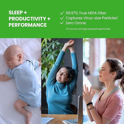 AprilAire AP09550V Smart Air Purifier and Quality Monitor, Sleep+Productivity+Performance, HEPA Filter, for Home Large Room up to 495 sq. ft.