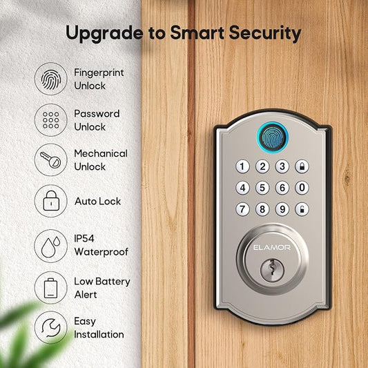 M19 Fingerprint Door Lock, Smart Keyless Entry Deadbolt for Front Door SN