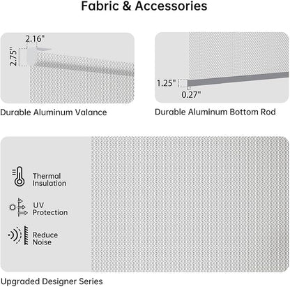 Motorized Coupled Shades, Falme Resistant Smart Solar Shades for Large Windows Automatic Blinds Compatible with Alexa, Electric Roller Blinds Customized for Home Office(5% Openness Sliver)