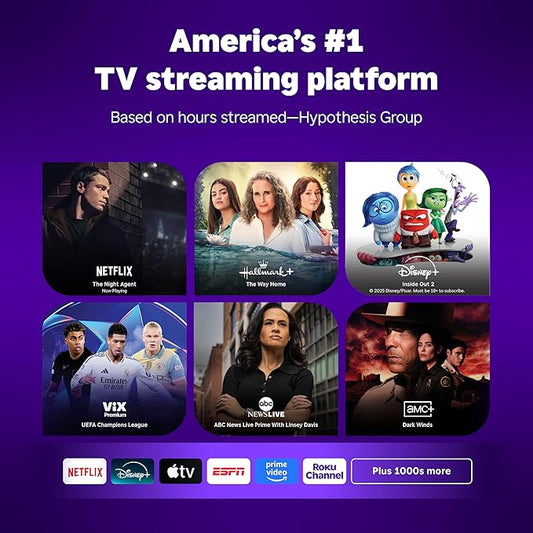 Roku Streaming Stick 4K - HDR & Dolby Vision Roku Streaming Device for TV with Voice Remote & Long-Range Wi-Fi - Free & Live TV