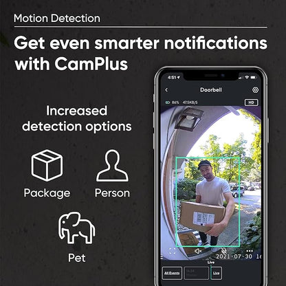 Wyze Wireless Video Doorbell Pro (Chime Included), 1440 HD Video, 1:1 Aspect Ratio: 1:1 Head-to-Toe View, 2-Way Audio, Night Vision (Renewed)
