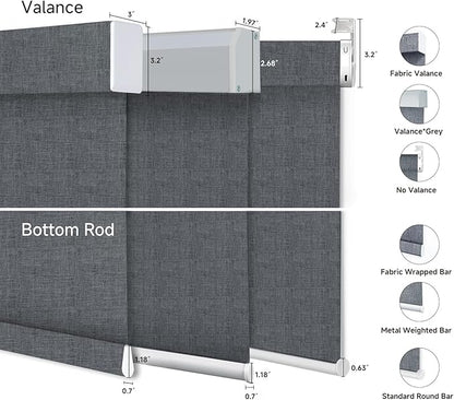 Motorized Blinds with Remote, Custom Automatic Electric Blackout Smart Blinds for Windows, Motorized Window Roller Shades Compatible with Alexa Google homekit for Home Office, Charcoal Grey