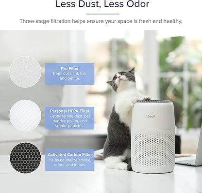 LEVOIT Air Purifiers, 1005 sq.ft, White & Air Purifiers for Bedroom Home, HEPA Freshener Filter Small Room Cleaner with Fragrance Sponge, White