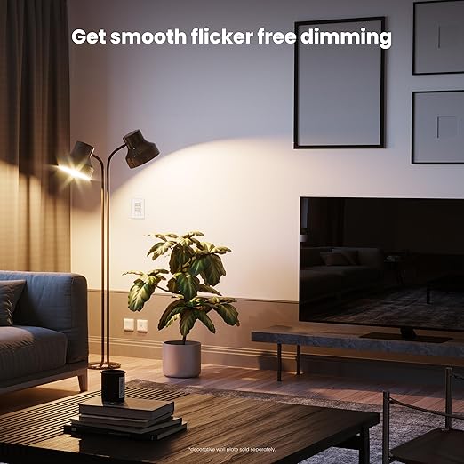Feit Electric LED Slide Dimmer Switch, Single-Pole or 3-Way Wall Light Dimmer for Dimmable LED & CFL Bulbs, Includes Wall Plate and Wire Nut Installation, DIM/Slide/2, 2 Pack