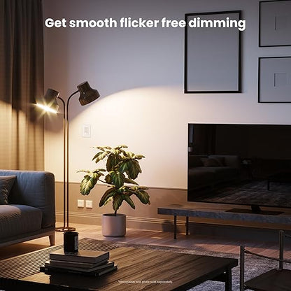 Feit Electric LED Slide Dimmer Switch, Single-Pole or 3-Way Wall Light Dimmer for Dimmable LED & CFL Bulbs, Includes Wall Plate and Wire Nut Installation, DIM/Slide/2, 2 Pack