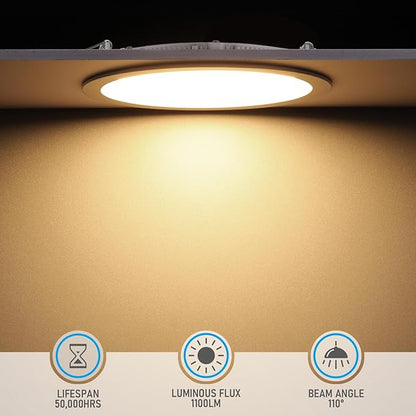 TORCHSTAR 12-Pack 6 Inch Ultra-Thin LED Recessed Lighting with J-Box, CRI90, 3000K Warm White, 12W Dimmable 1100lm Brightness LED Downlight, ETL & Energy Star Listed