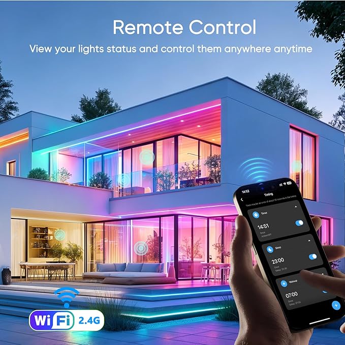 VST RGBWC LED Strip Controller, 2.4GHz WiFi & Remote Control, Voice Control via Alexa & Google Assistant, App Control (Tuya), Color Changing & Tunable White12V/24V 5A (Max 60W/120W)