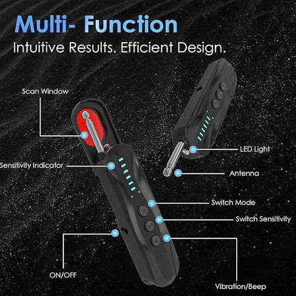 Hidden Camera Detectors & Anti-Spy Camera Finder, Wireless RF Signal Scanner, GPS Tracker Finder, Spy Device Detector for Travel, Office, Hotel, Dressing Room - Portable Privacy Protection