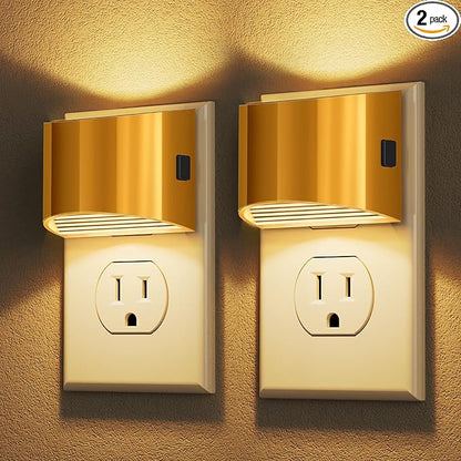 DORESshop Night Light, Night Lights Plug into Wall, Adjustable, 3000K | 3 Level Brightness Adjustable Night Light, Dusk to Dawn Sensor, Nightlights for Adults, Bedroom, Bathroom, Hallway, 2 packs