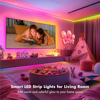 MFWW Smart IC RGB Strip Lights, 66FT LED Lights Multiple Colors on One Line, App+Remote Control, Timing, Multimodal, Music Sync, Color Changing Lights for Bedroom, Party Home Decor