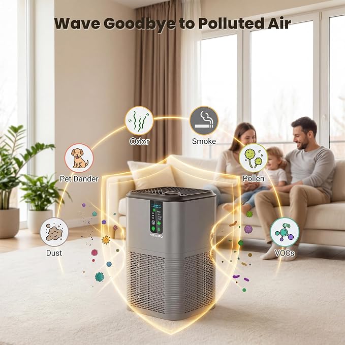 Air Purifiers for Home Large Room Up to 1750ft², Auto Air Quality Monitor